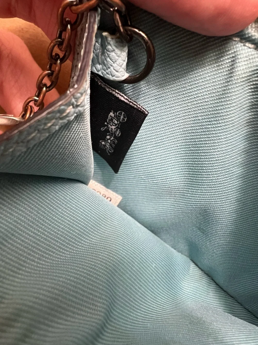 Coach Mini Skinny ID Case Cardholder and Keychain in Waterfall Blue